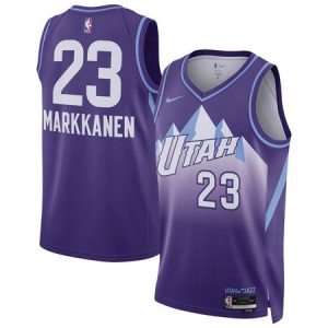 Unisex Utah Jazz #23 Lauri Markkanen Purple 2024/25 Swingman City Edition Player Jersey