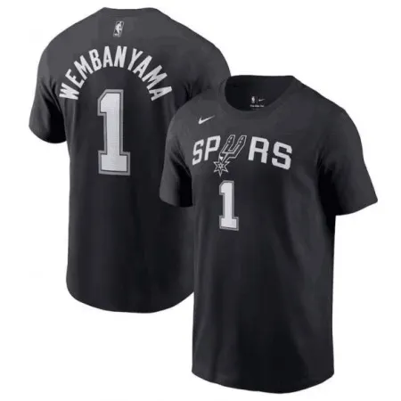 ebf65321c79c1eb38864b86e60a4e7ef.webp Men's San Antonio Spurs #1 Victor Wembanyama Black T-Shirt