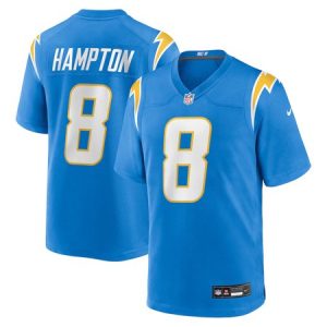 ec45a5271ef4778ef44316e4d1e3fd1c.jpeg Men's Los Angeles Chargers #8 Omarion Hampton Powder Blue 2025 NFL Draft First Round Pick Game Jersey