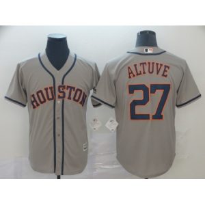 Men's Houston Astros #27 Jose Altuve Grey Cool Base Stitched MLB Jersey V215