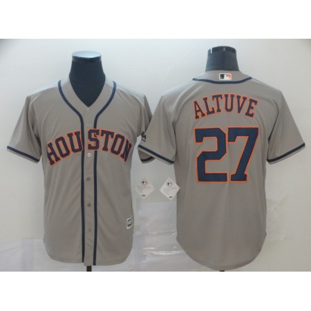 Men's Houston Astros #27 Jose Altuve Grey Cool Base Stitched MLB Jersey V215