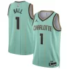 Unisex Charlotte Hornets #1 LaMelo Ball Mint 2024/25 Swingman City Edition Player Jersey