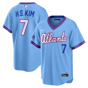 Men's Atlanta Braves #7 Ha-Seong Kim Nike Powder Blue 2026 City Connect Stadium Jersey 8C17
