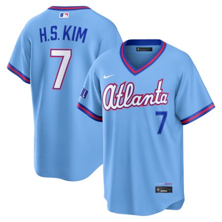 Men's Atlanta Braves #7 Ha-Seong Kim Nike Powder Blue 2026 City Connect Stadium Jersey 8C17