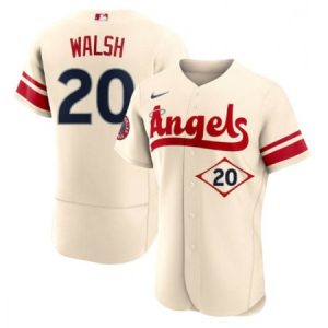Men's Los Angeles Angels #20 Jared Walsh 2022 Cream City Connect Flex Base Stitched Jersey ARWH