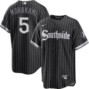 Men's Chicago White Sox #5 Munetaka Murakami Black Alternate Southside Jersey NET2