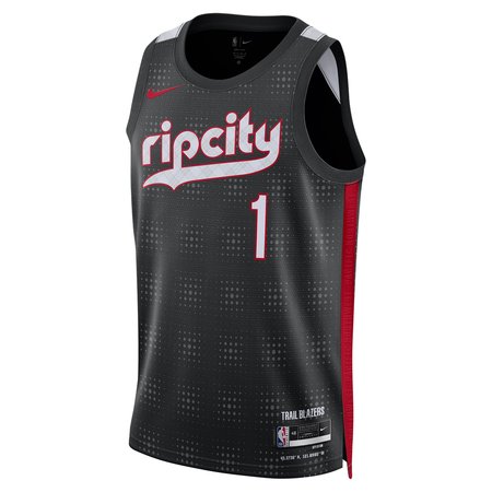 Unisex Portland Trail Blazers #1 Anfernee Simons Black 2024/25 Swingman City Edition Player Jersey