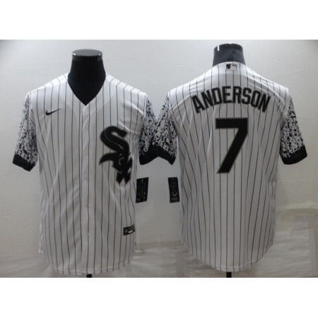 f056d12075d979eb8c7115b56f0be451.jpeg Men's Chicago White Sox #7 Tim Anderson White Cool Base Stitched Jersey QZSQ