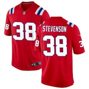 Men's New England Patriots #38 Rhamondre Stevenson Red Game Player Jersey