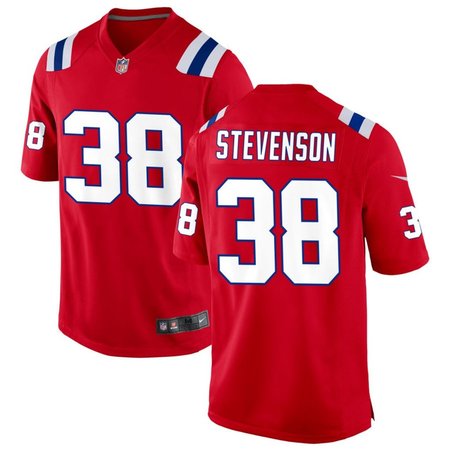 Men's New England Patriots #38 Rhamondre Stevenson Red Game Player Jersey