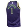Youth New Orleans Pelicans #1 Zion Williamson Purple 2024/25 Swingman City Edition Player Jersey