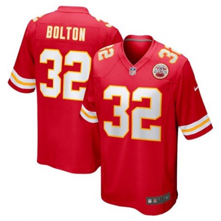 f11dd1b568b3359a69cc82e6b0b14100.jpeg Men's Kansas City Chiefs #32 Nick Bolton Red Stitched Football Jersey