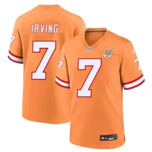 Men's '76 Tampa Bay Buccaneers #7 Bucky Irving Orange 50th Season Game Jersey