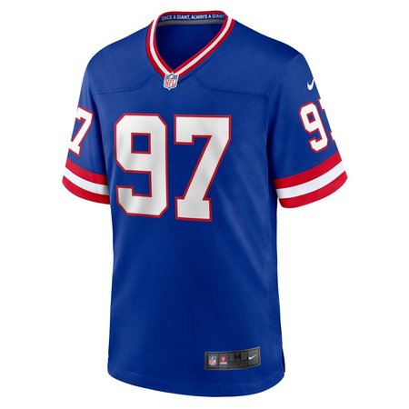 Men's New York Giants #97 Dexter Lawrence II Royal Classic Game Player Jersey