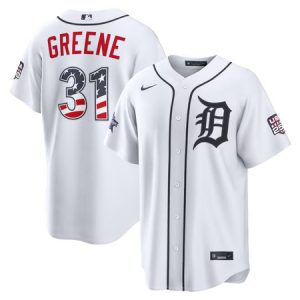 Men's Detroit Tigers #31 Riley Greene Nike White 2026 All-Star Edition Stars & Stripes Stadium Jersey