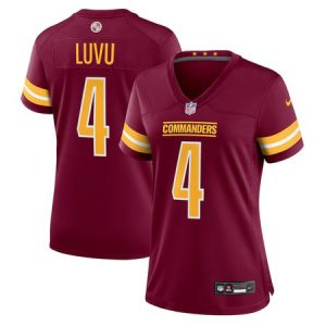 Women's #4 Frankie Luvu Burgundy Washington Commanders Game Jersey