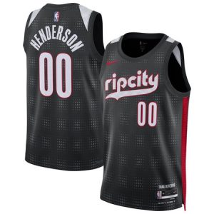 Unisex Portland Trail Blazers #00 Scoot Henderson Black 2024/25 Swingman City Edition Player Jersey