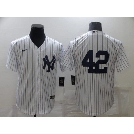 Men's New York Yankees #42 Mariano Rivera White Cool Base Stitched Baseball Jersey DZHD