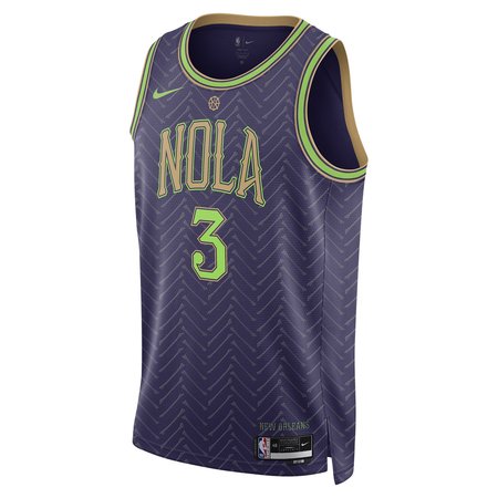 Unisex New Orleans Pelicans #3 CJ McCollum Purple 2024/25 Swingman City Edition Player Jersey