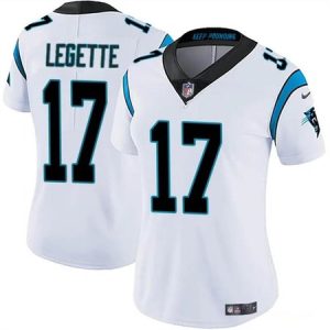 f61ef8b274b9d7fffe19786ebc7cc2a0.jpeg Women's Carolina Panthers #17 Xavier Legette White 2024 Draft Vapor Stitched Jersey(Run Small)