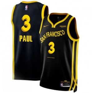 Men's Golden State Warriors #3 Chris Paul Black 2023/24 City Edition Stitched Basketball Jersey A4YZ