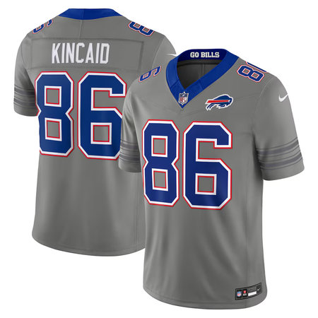 Men's Buffalo Bills #86 Dalton Kincaid Nike Gray Nickel City Vapor F.U.S.E. Limited Jersey