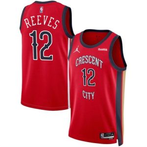 f70f4472b09bfcad38bbdfb455003fd0.jpeg Men's New Orleans Pelicans #12 Antonio Reeves Red 2024 Draft Statement Edition Stitched Basketball Jersey