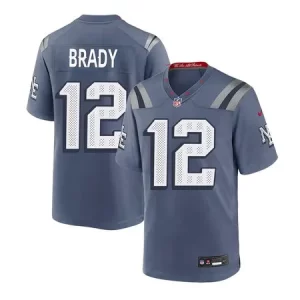 Men's New England Patriots #12 Tom Brady Blue Rivalries Collection Game Jersey
