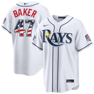 Men's Tampa Bay Rays #47 Bryan Baker Nike White 2026 All-Star Edition Stars & Stripes Stadium Jersey