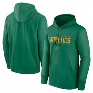 Men's Oakland Athletics Green Pregame Performance Pullover Hoodie 25Z6