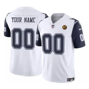 Men's Dallas Cowboys Active Player Custom White 2023 F.U.S.E. With John Madden Patch Vapor Limited Stitched Football Jersey 5MC9