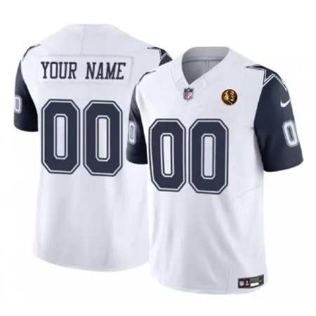 Men's Dallas Cowboys Active Player Custom White 2023 F.U.S.E. With John Madden Patch Vapor Limited Stitched Football Jersey 5MC9