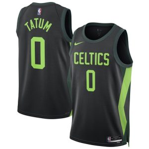 Unisex Boston Celtics #0 Jayson Tatum Black 2024/25 Swingman City Edition Player Jersey