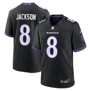fef55d25a9dff5fcab76c750ebd9f12a.jpeg Men's Baltimore Ravens #8 Lamar Jackson Nike Black Alternate Game Jersey