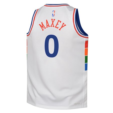 Youth Philadelphia 76ers #0 Tyrese Maxey White 2024/25 Swingman City Edition Player Jersey