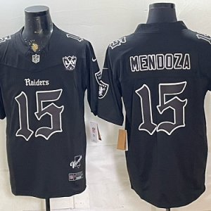 Men's Las Vegas Raiders #15 Fernando Mendoza Nike Black 2026-27 Black Shadow Football Jersey LVR01