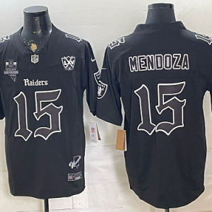Men's Las Vegas Raiders #15 Fernando Mendoza Nike Black 2026-27 Black Shadow Football Jersey LVR02