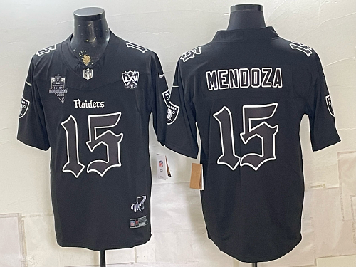 Men's Las Vegas Raiders #15 Fernando Mendoza Nike Black 2026-27 Black Shadow Football Jersey LVR02