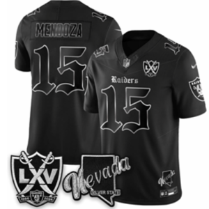 Men's Las Vegas Raiders #15 Fernando Mendoza Nike Black 2026-27 Black Shadow Football Jersey LVR03