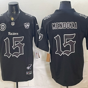 Men's Las Vegas Raiders #15 Fernando Mendoza Nike Black 2026-27 Black Shadow Football Jersey LVR04