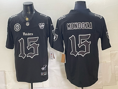 yp252437895-004 Men's Las Vegas Raiders #15 Fernando Mendoza Nike Black 2026-27 Black Shadow Football Jersey LVR04
