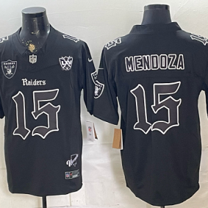Men's Las Vegas Raiders #15 Fernando Mendoza Nike Black 2026-27 Black Shadow Football Jersey LVR05