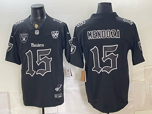 Men's Las Vegas Raiders #15 Fernando Mendoza Nike Black 2026-27 Black Shadow Football Jersey LVR05