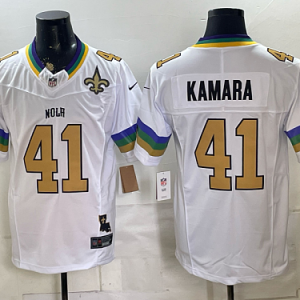 Men's New Orleans Saints #41 Alvin Kamara Nike White 2026-27 NOLA Football Jersey NOS04