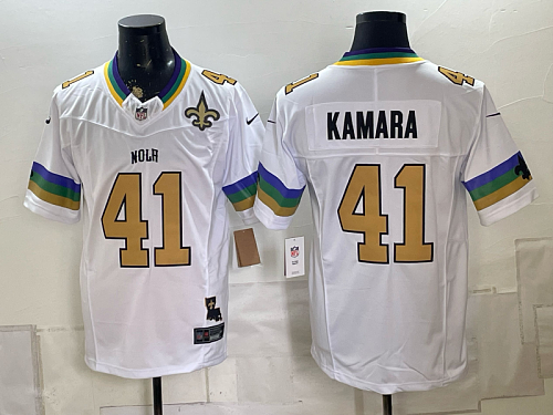 Men's New Orleans Saints #41 Alvin Kamara Nike White 2026-27 NOLA Football Jersey NOS04