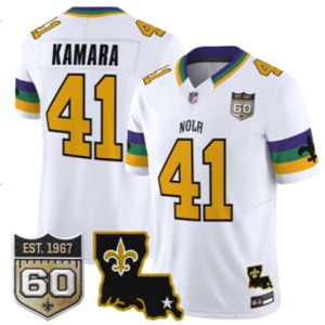 Men's New Orleans Saints #41 Alvin Kamara Nike White 2026-27 NOLA Football Jersey NOS05