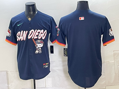 Men's San Diego Padres Nike Navy 2026-27 Hello Kitty City Connect Stadium Jersey SDP01