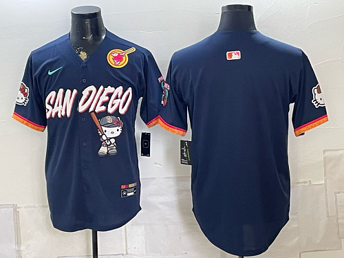 Men's San Diego Padres Nike Navy 2026-27 Hello Kitty City Connect Stadium Jersey SDP02