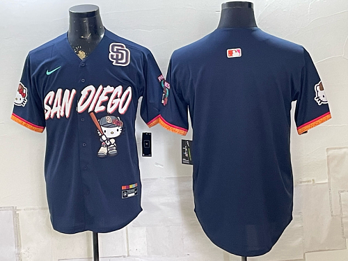 Men's San Diego Padres Nike Navy 2026-27 Hello Kitty City Connect Stadium Jersey SDP04