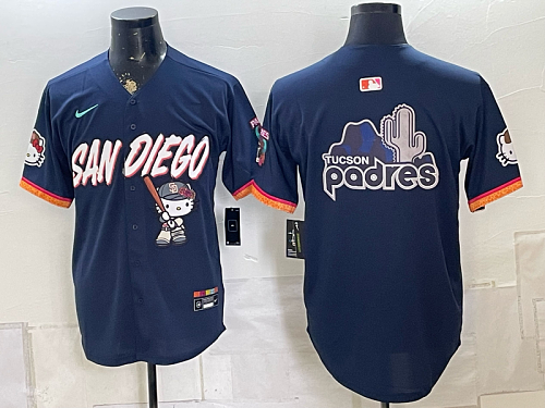Men's San Diego Padres Nike Navy 2026-27 Hello Kitty City Connect Stadium Jersey SDP05